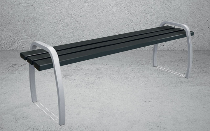 Banquette acier CONFIDENCE banc extérieur sans dossier espace public