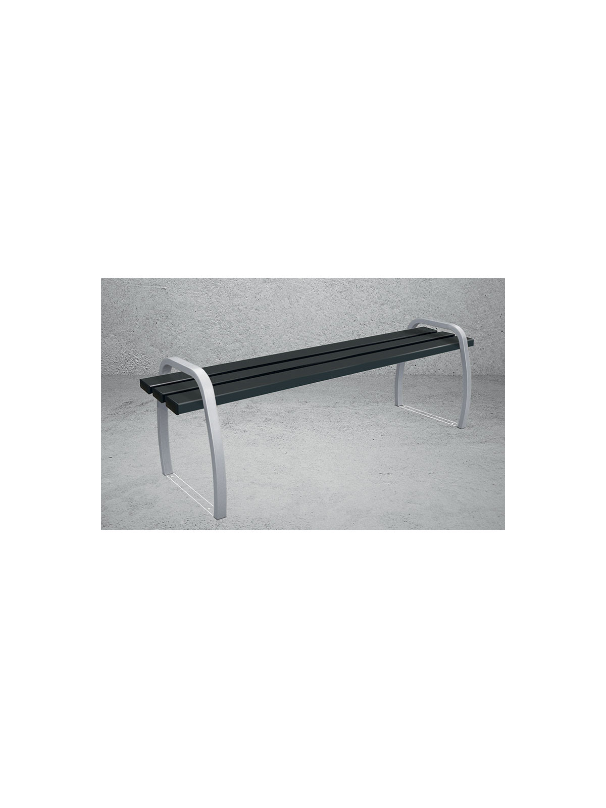 Banquette acier CONFIDENCE banc extérieur sans dossier espace public