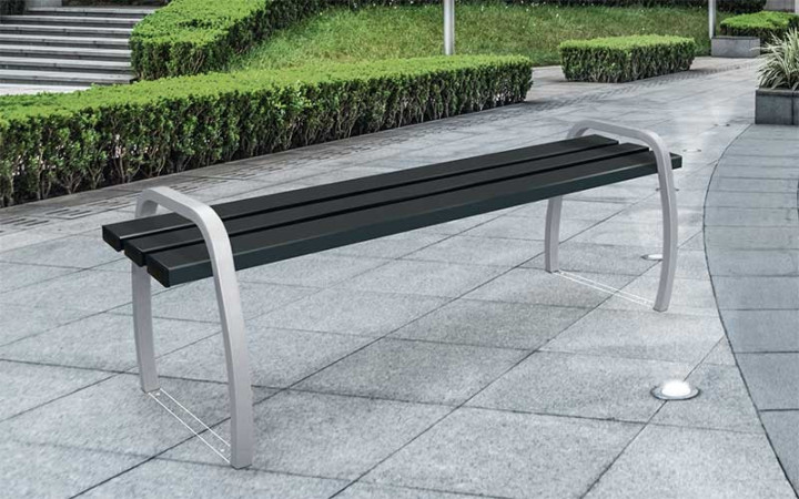 Banquette acier CONFIDENCE banc extérieur sans dossier espace public