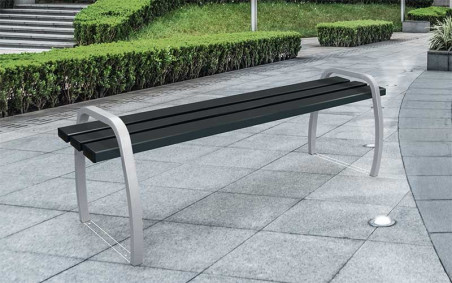 Banquette acier CONFIDENCE banc extérieur sans dossier espace public