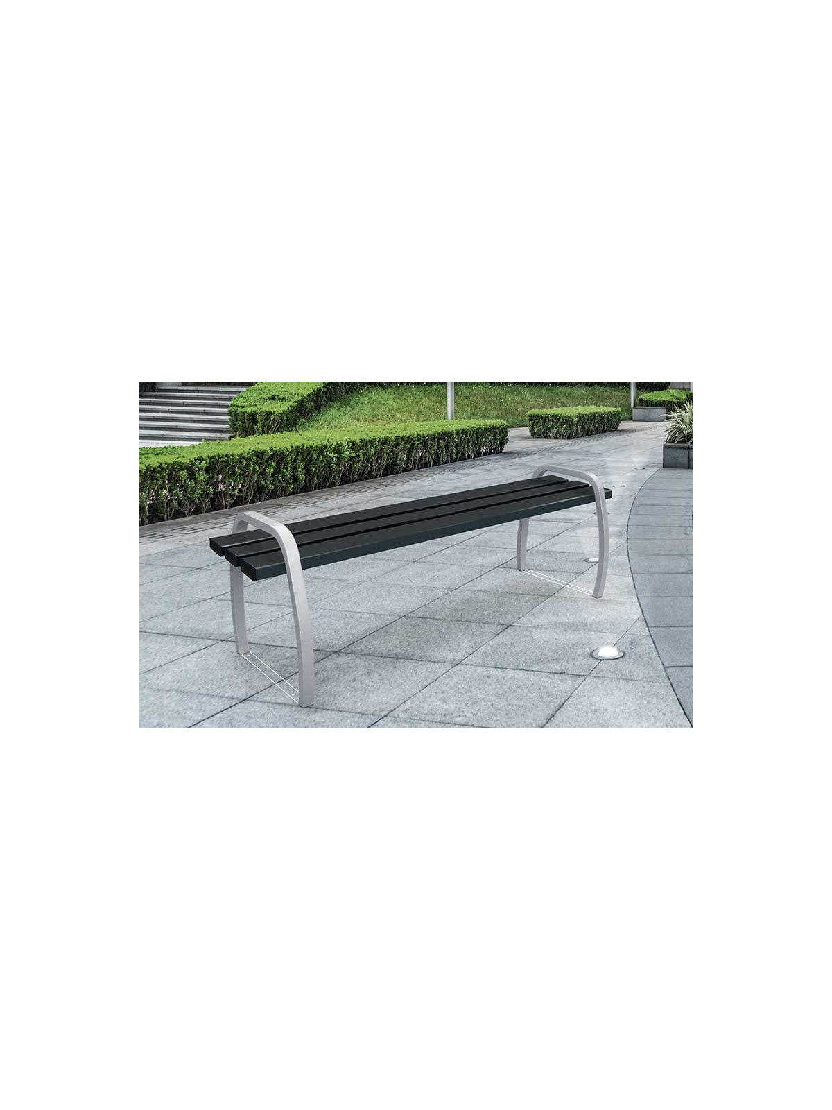 Banquette acier CONFIDENCE banc extérieur sans dossier espace public