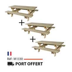LOT DE 3 TABLES PIQUE NIQUE TAIGA
