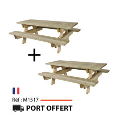 LOT DE 2 TABLES PIQUE NIQUE TAIGA