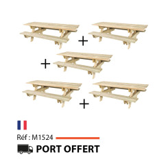 LOT DE 5 TABLES PIQUE NIQUE TAIGA PMR