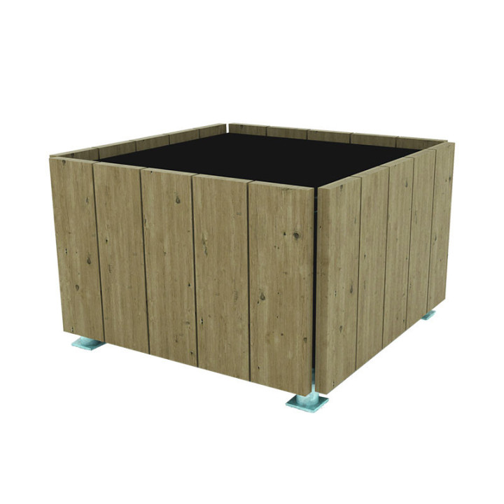 JARDINIÈRE CARRÉE EN PIN TRAITE CASTILLON FABRICATION FRANCAISE