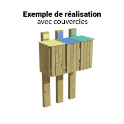 3 CORBEILLES MARIN TRI SÉLECTIF exemple de réalisation avec couvercles