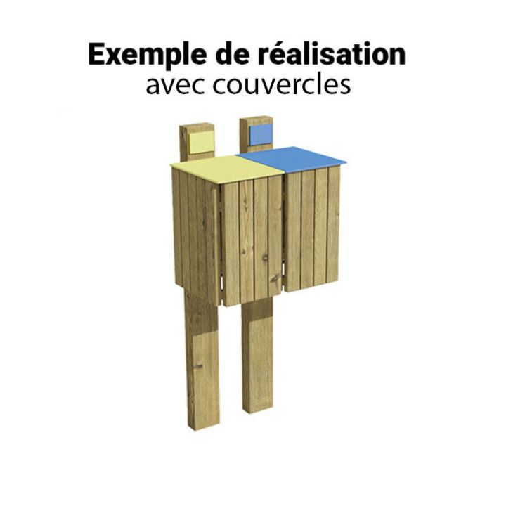 2 CORBEILLES MARIN TRI SÉLECTIF exemple de réalisation avec couvercles