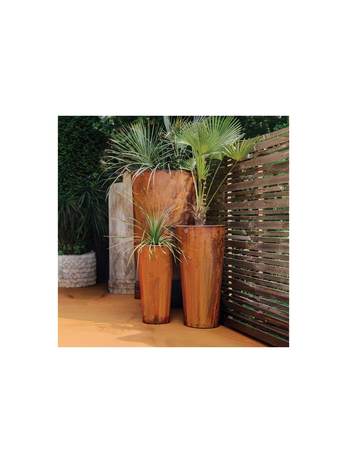 POT DESIGN ROND EFFET CORTEN
JARDINIÈRE EN POLYÉTHYLÈNE POUR BUREAUX ET ENTREPRISE