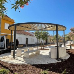 Pergola exterieur design MEIA LUA, aménagement ombragé MICROCUBO