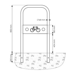Support cycle TELDE en acier peint stationnement vélo espace public
