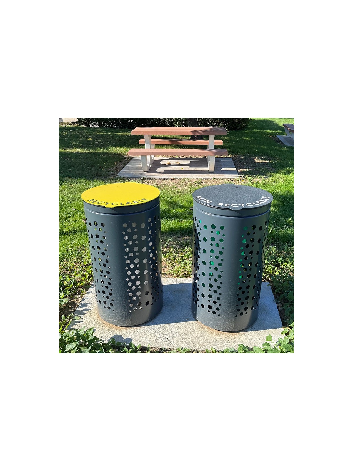 LOT 2 CORBEILLES DE TRI OLYMPE 120 L JAUNE ET GRIS