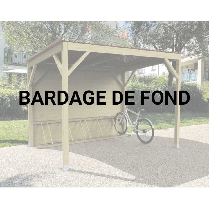 Option bardage de fond en bois Abri range vélo extérieur CAPUCIN