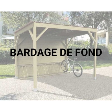 Option bardage de fond en bois Abri range vélo extérieur CAPUCIN