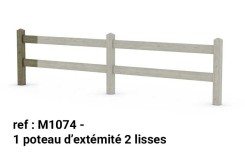 Aménagement de protection cloture TRIO bois 2 lisses espace extérieur