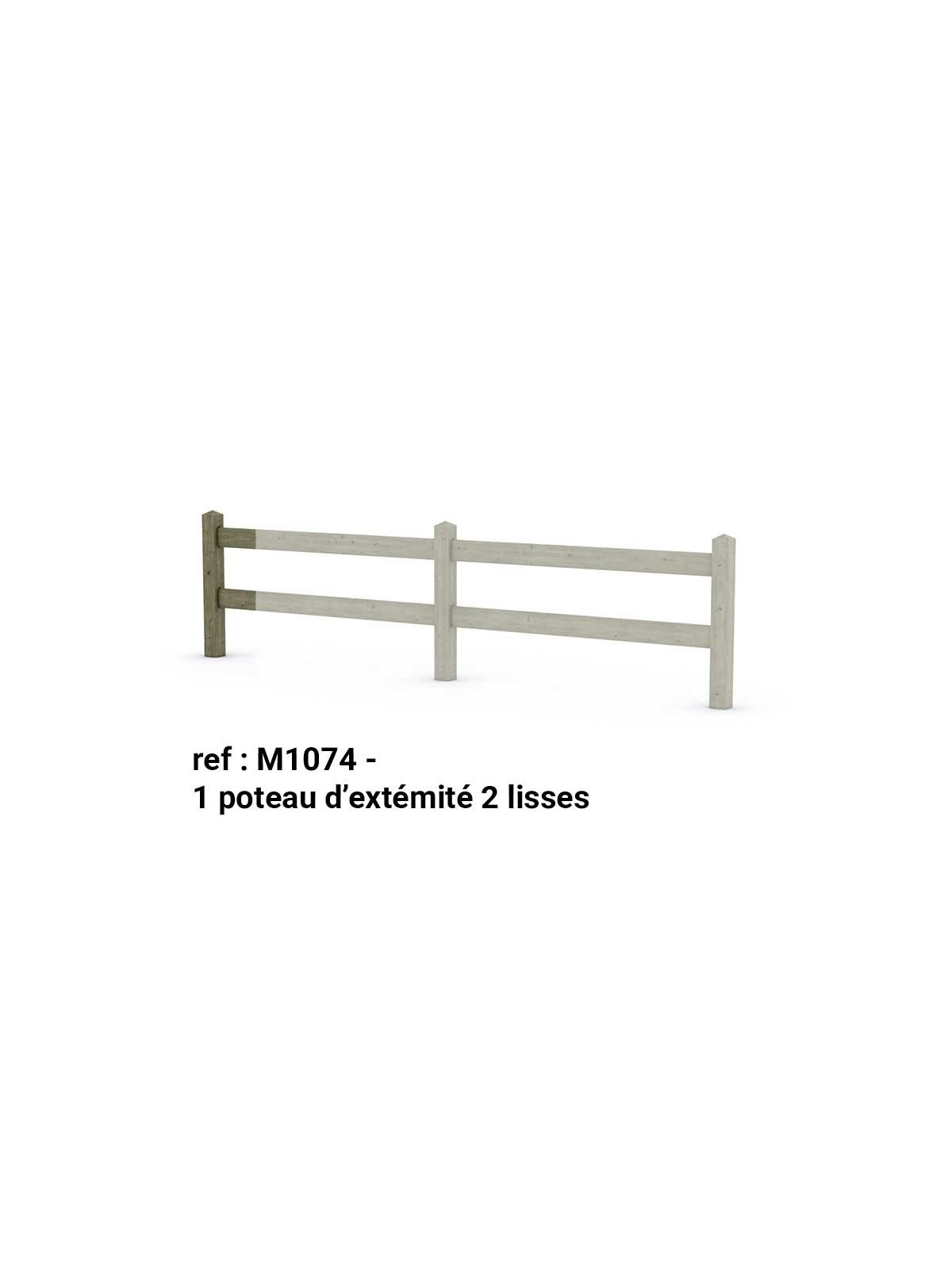 Aménagement de protection cloture TRIO bois 2 lisses espace extérieur