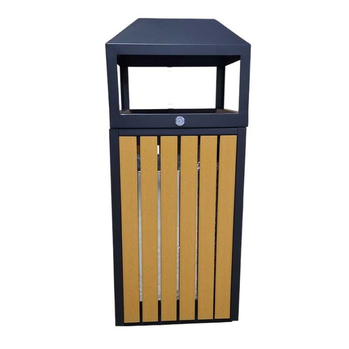 Corbeille MILO avec cendrier - poubelle urbaine propreté extérieur