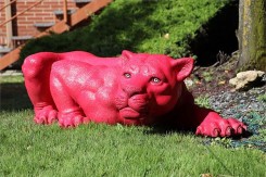 Sculpture Panthère Noire | Sculpture réaliste en caoutchouc recyclé