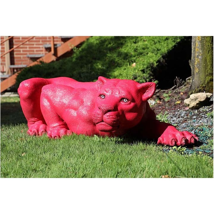 Sculpture Panthère Noire | Sculpture réaliste en caoutchouc recyclé