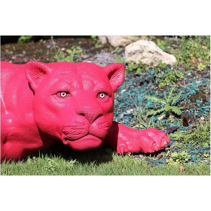 Sculpture Panthère Noire | Sculpture réaliste en caoutchouc recyclé