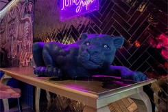 Sculpture Panthère Noire | Sculpture réaliste en caoutchouc recyclé