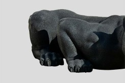Sculpture Panthère Noire | Sculpture réaliste en caoutchouc recyclé