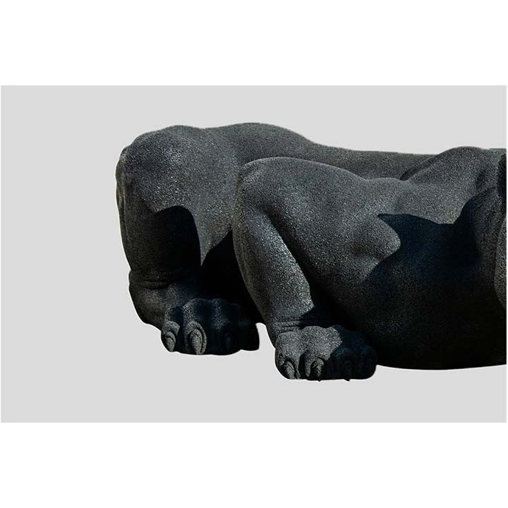 Sculpture Panthère Noire | Sculpture réaliste en caoutchouc recyclé