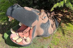 Hippopotame sculpté Neusus Urban | Sculpture hippopotame XXL