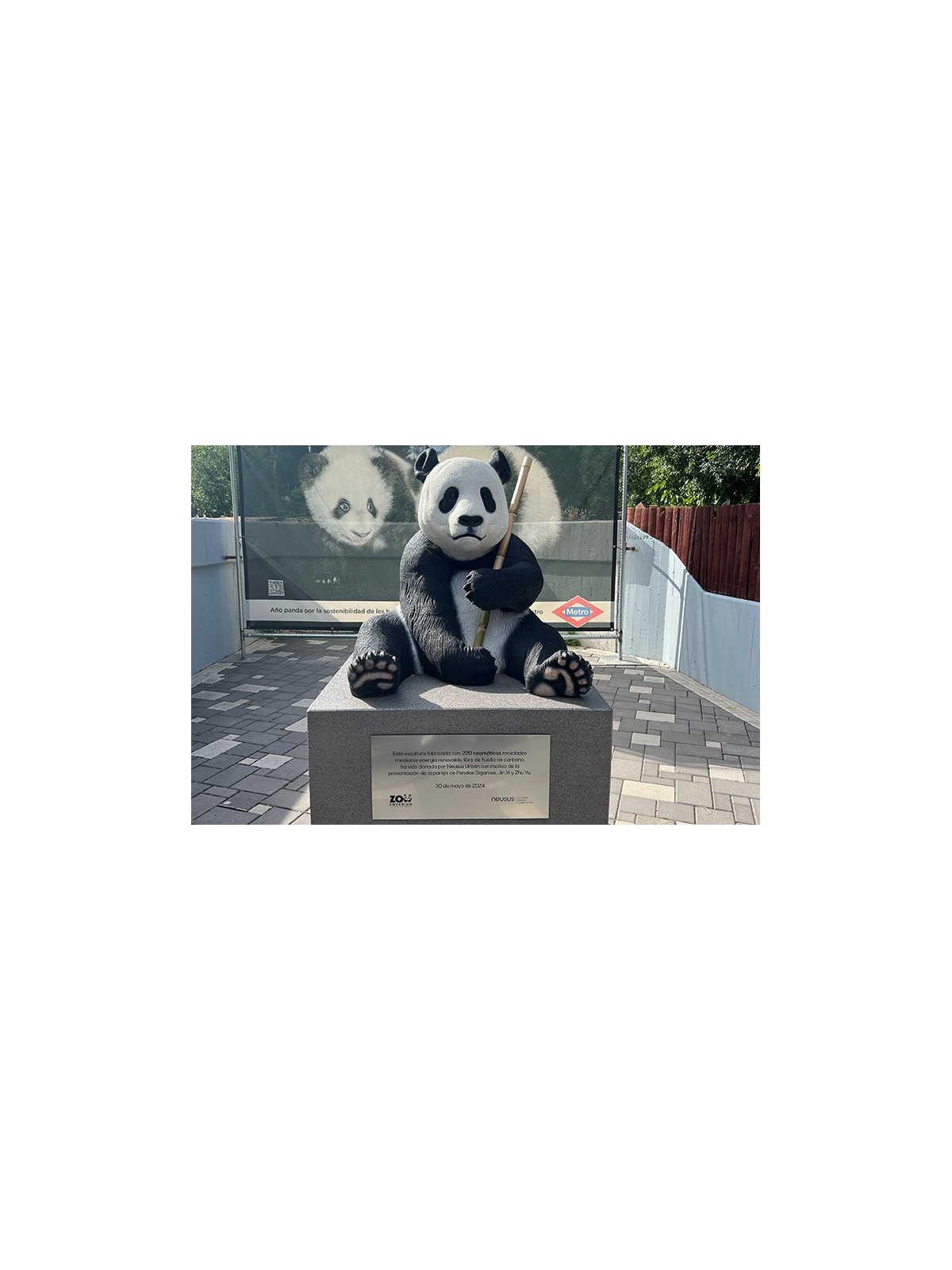 Sculpture Panda Neusus Urban | Statue panda recyclé XL