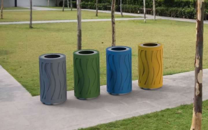 Corbeille extérieure MAR – Mobilier urbain design | Microcubo