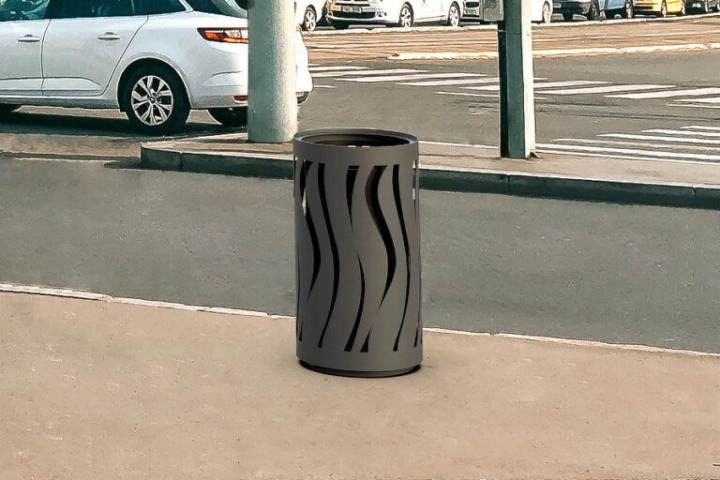 Corbeille exterieure MAR sur pied – Mobilier urbain robuste | Microcubo