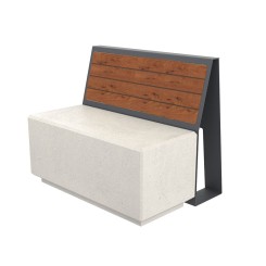Banc MANA béton acier et compact HPL Mobilier urbain pour collectivité
