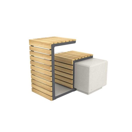 BANQUETTE EN BÉTON GRIS , BLANC ET NOIR SABLÉ ET TABLE MILA ACIER ET BOIS ROBINIER
MOBILIER URBAIN MODERNE POUR COLLECTIVITÉ