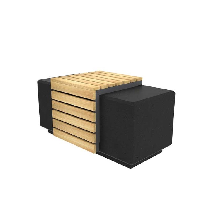 BANQUETTE EN BÉTON GRIS , BLANC ET NOIR SABLÉ ET TABLE MILA ACIER ET BOIS ROBINIER
MOBILIER URBAIN MODERNE POUR COLLECTIVITÉ