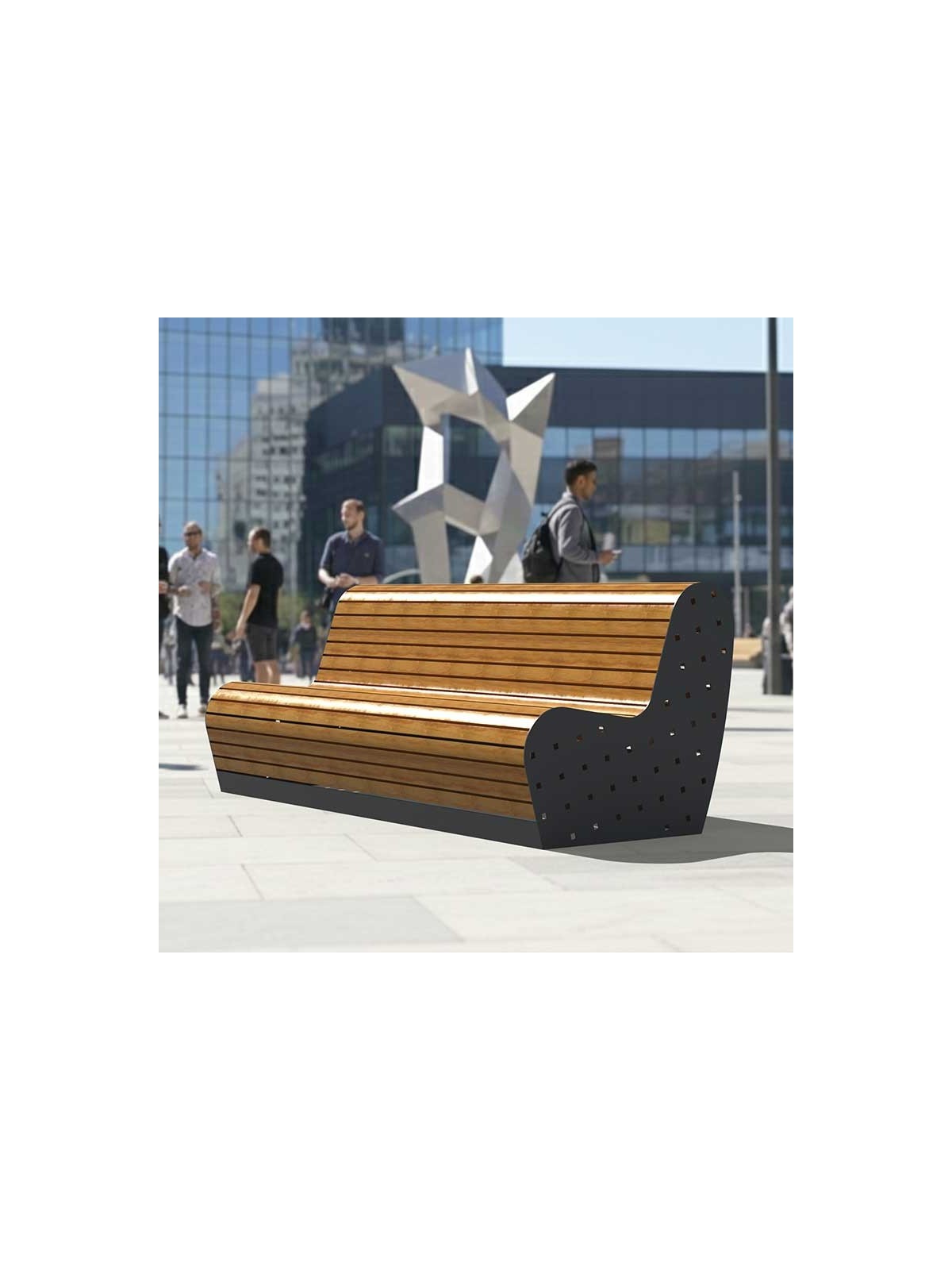 BANC DE VILLE BEAN MICROCUBO EN FONTE ET BOIS
BANC MODERNE POUR ESPACE URBAIN PUBLIC