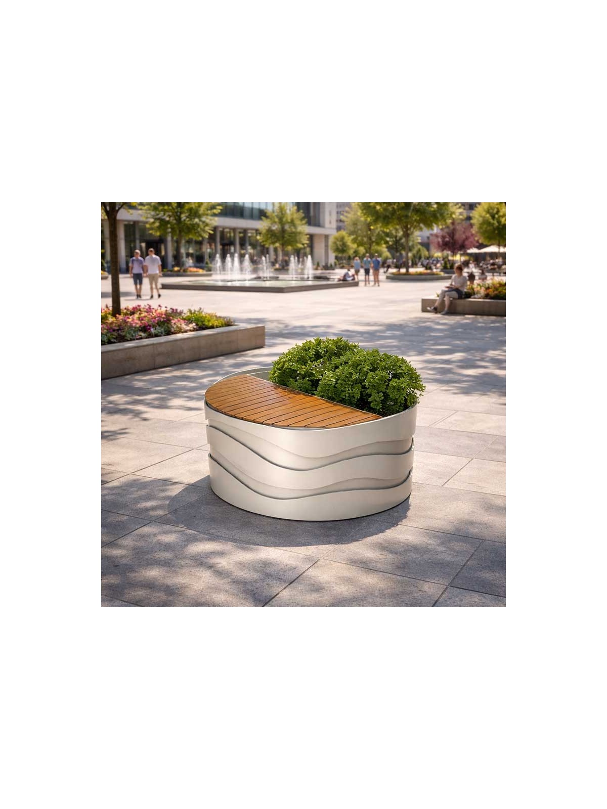 JARDINIÈRE EXTÉRIEURE MAR AVEC ASSISE MICROCUBO POUR COLLECTIVITÉ
JARDINIÈRE AVEC BANC MODERNE POUR ESPACE URBAIN