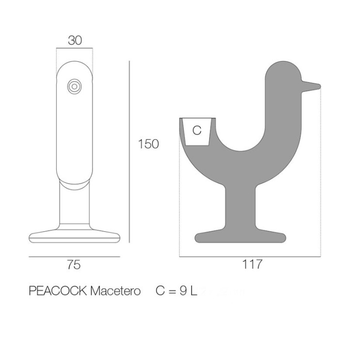 Peacock Planter – Jardinière design par Eero Aarnio - CELONA