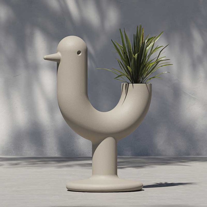 POT DE FLEUR DESIGN PAON PEACOCK