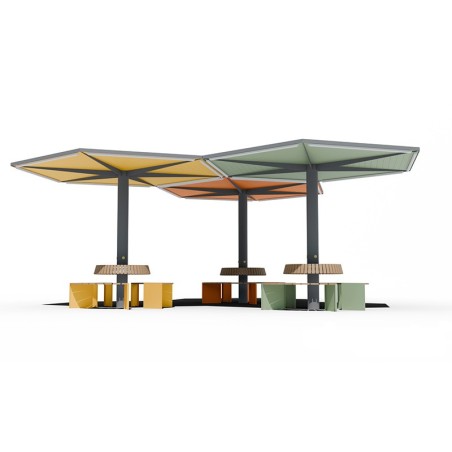 Pergola extérieure photovoltaïque ROBUS MICROCUBO | Mobilier urbain solaire
Pergola solaire moderne pour espace urbain