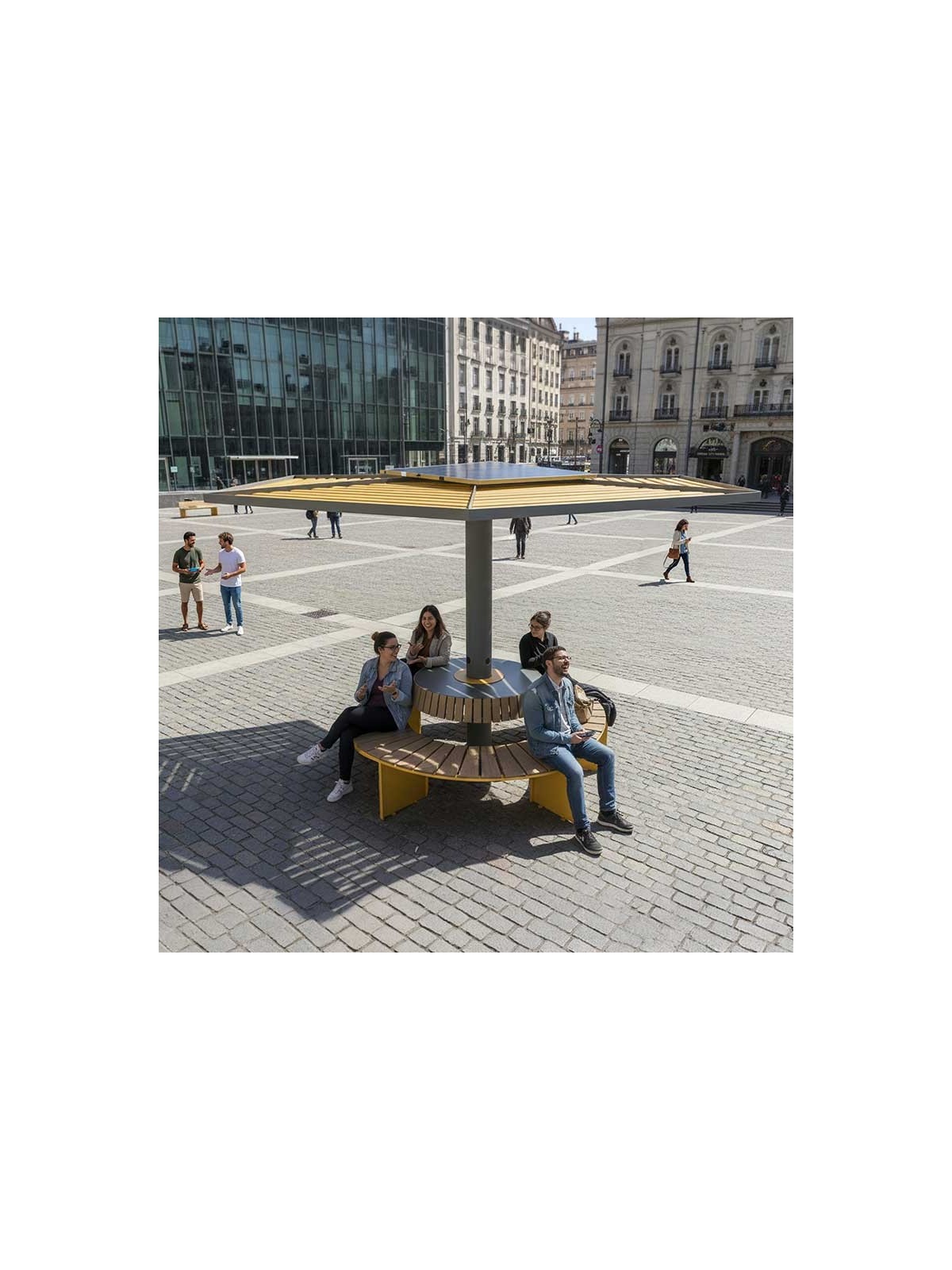 Pergola extérieure photovoltaïque ROBUS MICROCUBO | Mobilier urbain solaire
Pergola solaire moderne pour espace urbain