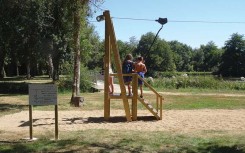 Tyrolienne aire de jeux 4-14 ans – NF EN1176 parc de jeu