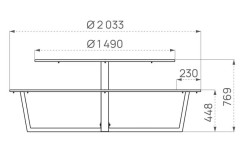 TABLE DE PIQUE NIQUE ACIER HPDE FARANDOLE