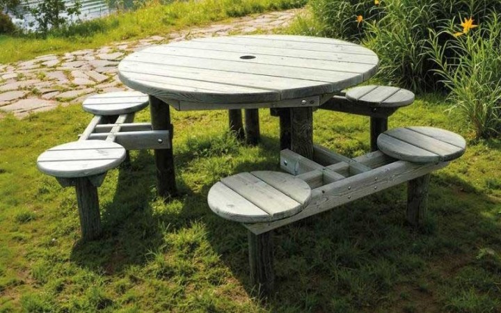 TABLE PIQUE NIQUE RONDE BANON 6 PLACES