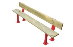BANC ACADEMIE ENFANT ACIER ET BOIS POUR COURS D'ÉCOLE EXTÉRIEUR 
MOBILIER POUR ENFANT POUR ECOLE OU AIRE DE JEUX PUBLIQUE