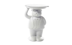 Table d’appoint Ambrogio blanc en polyéthylène design pour usage intérieur et extérieur