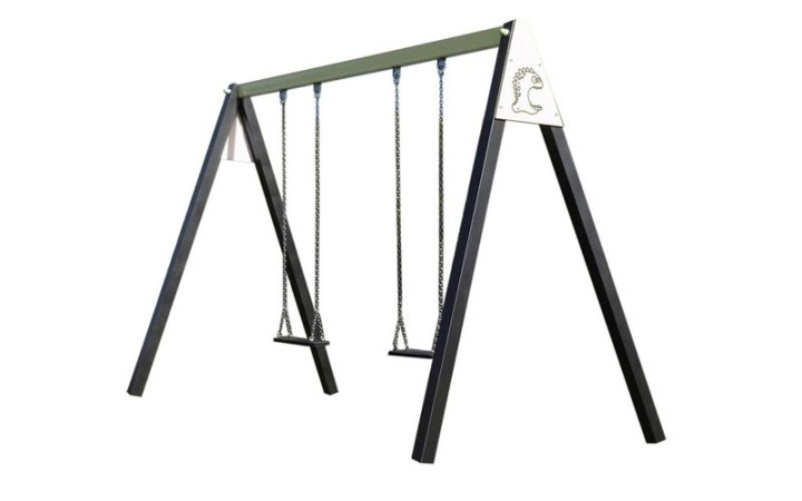 PORTIQUE ACIER 2 BALANCOIRES POUR COLLECTIVITES ET PARC