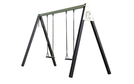 PORTIQUE ACIER 2 BALANCOIRES POUR COLLECTIVITES ET PARC