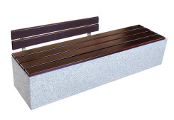 BANQUETTE BLOC BOIS/BETON AVEC DOSSIER