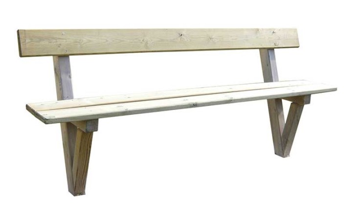 BANC ALTHEA EN PIN du nord rouge classe 4 longueur 2000 mm