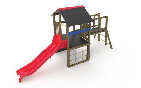 Jeu multiple LILOU bois traité classe 4 Jeux exterieur avec toboggan