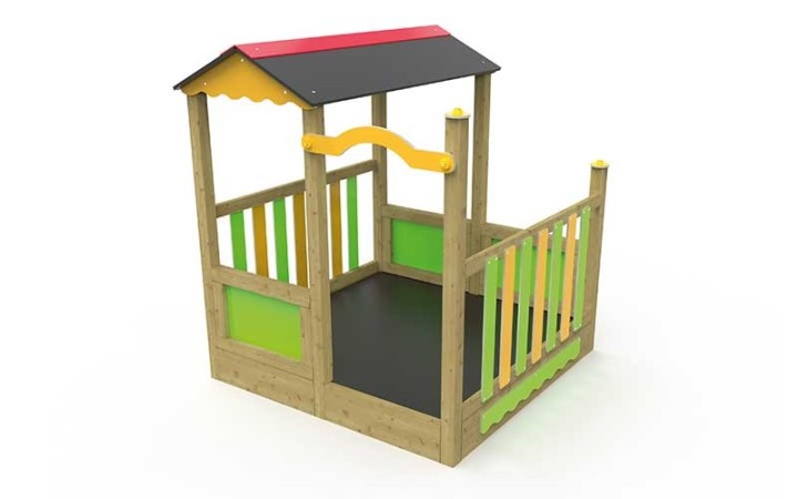 CABANE LEA en pin du nord autoclave classe 4 décor en HDPE Tranche d'âge : 2 à 7 ans